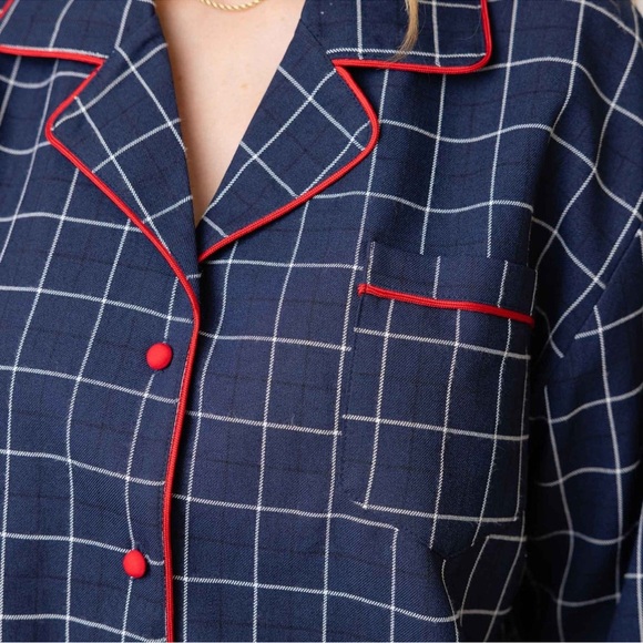 New The Happily Eva After Collection The Tonino Pajama Set XS 100% Cotton Plaid - Picture 5 of 15